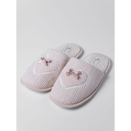 Women's slippers shine, size 41, beige color-3