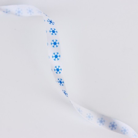 Ribbon for decor and gifts "Snowflake", 0.5 cm x 200 m, New Year-2