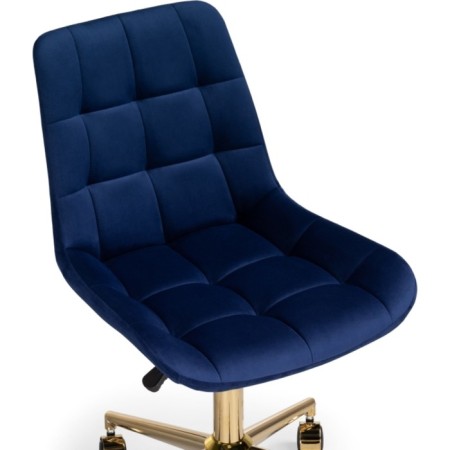 Computer chair Chester Metal/velor, gold/blue 49x60x84 cm-5