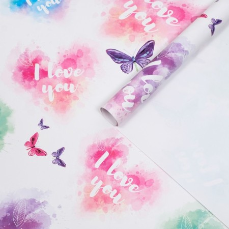 Paper packaging glossy "tenderness", 100 x 70 cm