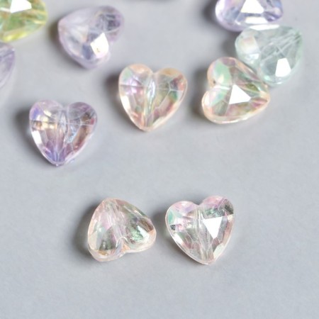 Beads for creativity plastic "Hearts with faces" set of 25 grams mix 1x1.2x0.6 cm-1