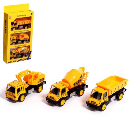 Set of metal machines "Construction", inertia, 3 pieces