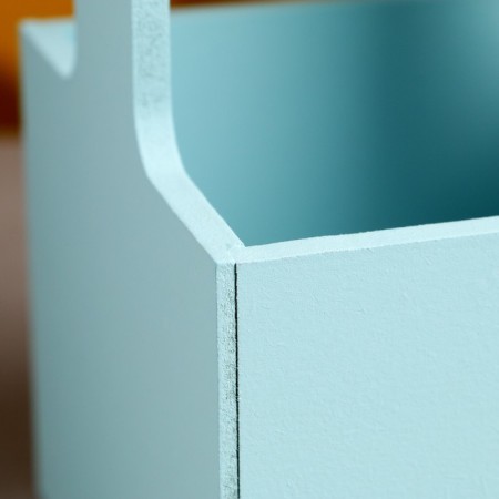 Kashpo - wooden box 13.5x13.5x30 cm gray -blue-4