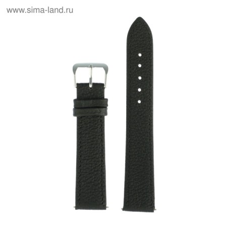 Solomon watch strap, 18 mm, genuine leather, L-20 cm, black with embossing-1