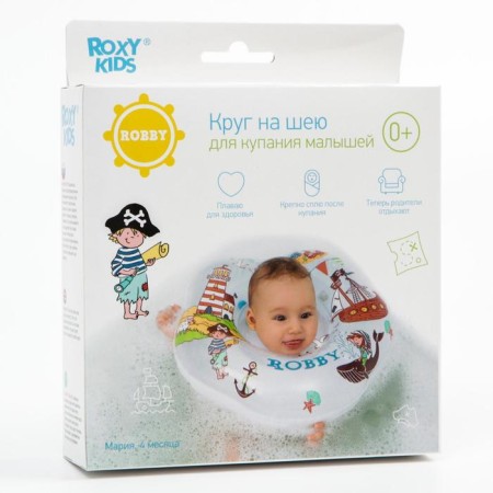 Inflatable circle to the neck for swimming kids Robby, "pirates"-6