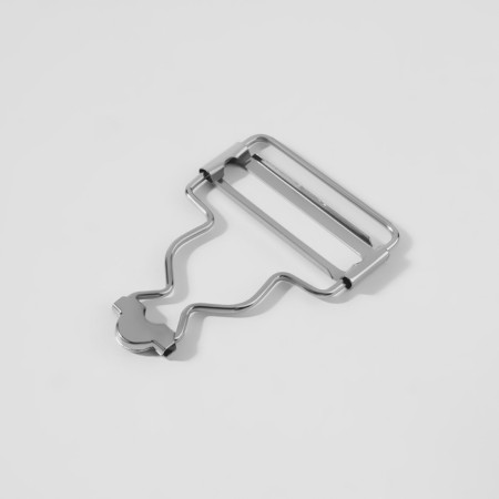 Basement for overalls, 37 mm, 10 pcs, silver color-3