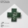 Brooch "Medicine" Cross, green color in silver