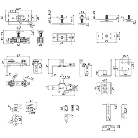 The basic set for telescopic opening of the Comfort door - Pro Set 5.Telescope-1