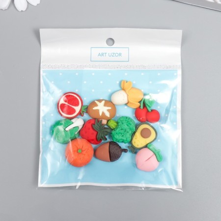 Decor for creativity plastic "Useful vegetables and fruits" set of 11 pcs 1.8x1.5 cm-3