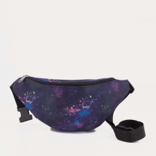 Zipper waist bag, outer pocket, purple color