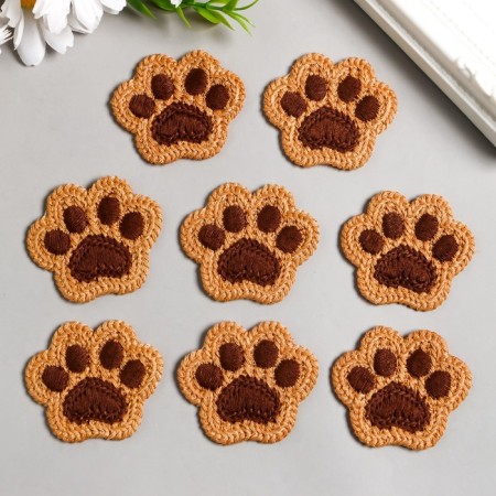 Decor for creativity Textile embroidery "Paw" 4.3x5 cm-1