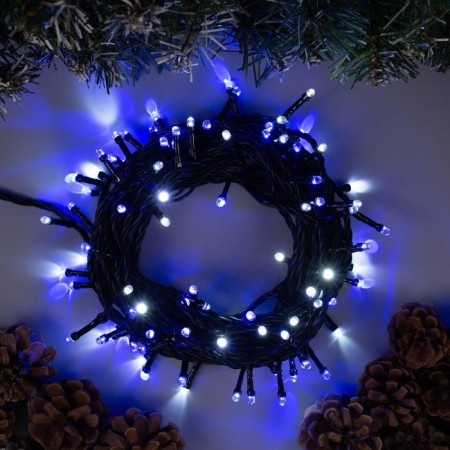 Garland “thread” 10 m, IP44, dark thread, 100 LED, white-blue glow, flashing, 220 V
