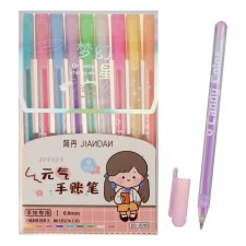 A set of gel pens, 9 flowers pastel, in a blister