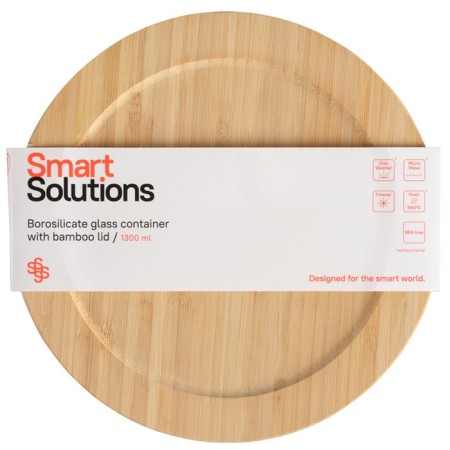 Smart Solutions baking and storage container, bamboo cover, 1300 ml-5