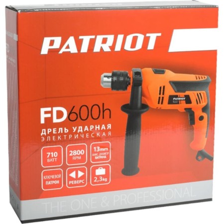Shock drill Patriot FD600H, 710 W, 2800 rpm, 44800 beats/min, Max 13 mm, key cartridge-9