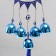 Wind music metal, plastic from the evil eye "Eye with 5 blue bells" 42x11x2.8 cm