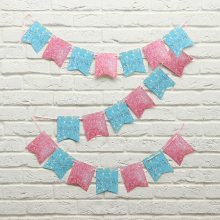 Garland on the rose and blue tape 300 cm