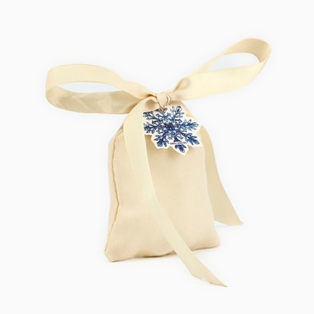 Snowflake's cotton bag, 7 x 9 cm, New Year-1