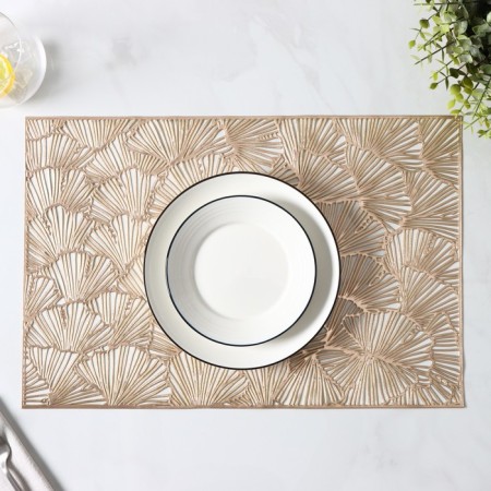 Set of serving napkins on the table "Fan", 4 pcs, 30 × 45 cm, gold color-5