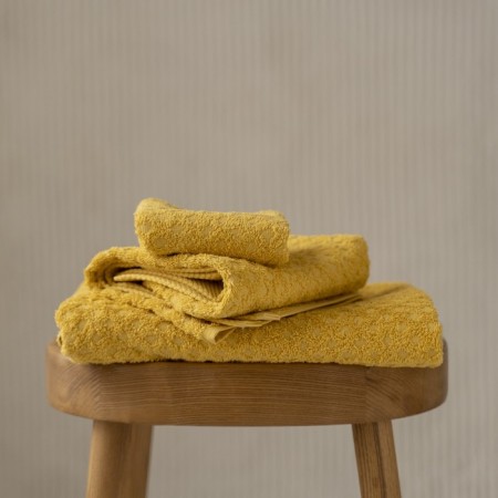 Terry towel Pasionaria "Memo", 450 gr, size 50x90 cm, mustard color-1