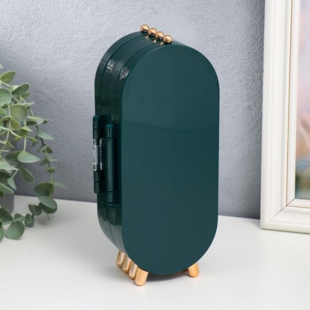 Casket Case for jewelry plastic "Oval" dark green 23.5x6.5x11.5 cm-1