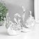 Souvenir Ceramics "Two Swan - Love" Silver Set 2 pcs 9.2x8.3 8x7.2x12.5 cm