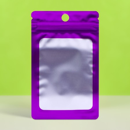 SIP-Lock package with a window, with euroslot, purple, 7 x 10 cm-2