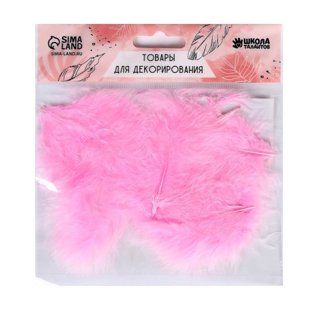 A set of feathers for decor 10 pcs., Size 1 pc: 10 × 2 cm, pink color-1