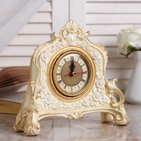 Table hours "fireplace", ivory color, 21 x 19 x 6.5 cm, d = 7 cm,-1