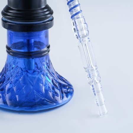 Hookah "Taishet", small, mine flat ornament, 27 cm, d bowl-5 cm, blue-4