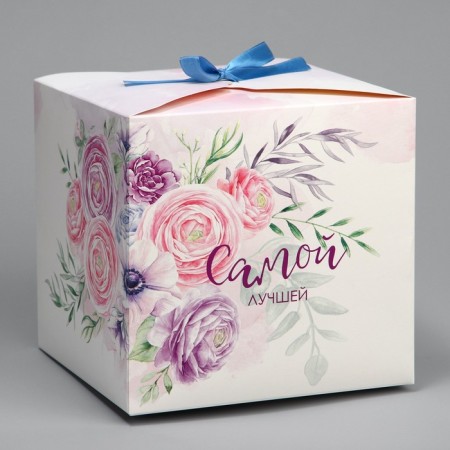 Gift folding box, packaging, “the best”, 18 x 18 x 18 cm-1