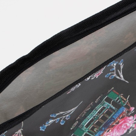 Cosmetic bag with lightning, black color-2