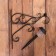 Kashpo bracket, forged, with a flashlight, 50 cm, metal, black, “pattern”