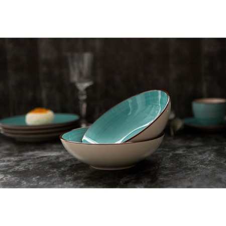 Plate ceramic deep shade "sea world", 540 ml, d = 18 cm, blue color-4