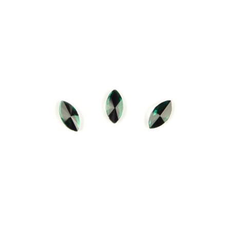 Rhinestones for TNL nail design "Small petal", emerald, 10 pcs