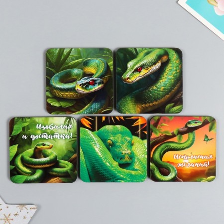 Magnet tree "Snakes in the jungle" 7x7 cm mix 5 types-1