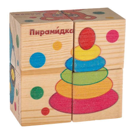 Кубики деревянные «Любимые игрушки», набор 4 шт.-6