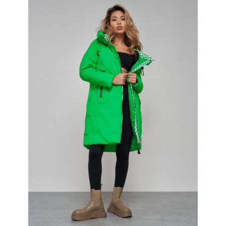 Coat insulated winter female, size 42, green color-14