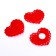 Decorative hearts, on an adhesive basis, set of 10 pcs., Size 1 pc: 5 × 4 cm, red color