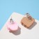 Earrings plastic "goodies" cookie with ice cream, beige-pink color