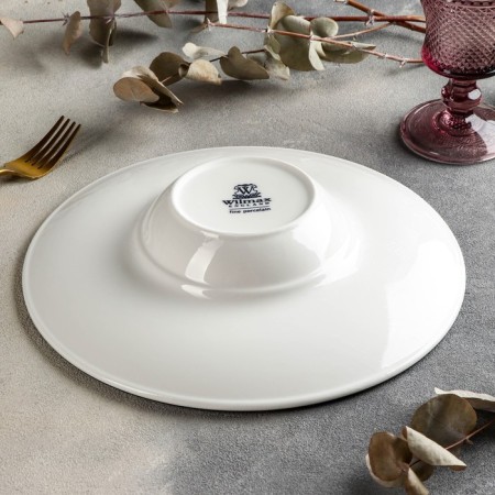 Porcelain plate for the paste Wilmax Splash, 250 ml, d = 27 cm, the color of the blue-2
