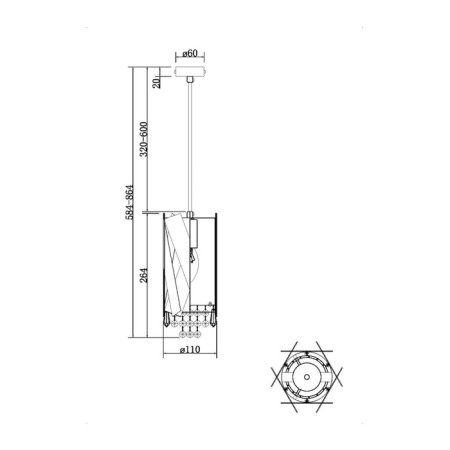 Suspended lamp Artistico 1x40W E14-3