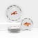 Set of porcelain plates for Sealife pizza, 7 objects, Mix drawing