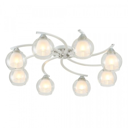 Ceiling chandelier Citilux "Christie" CL152180, 79x79x19 cm, 8x75W, E27, white color