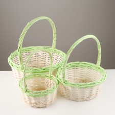 A set of baskets, 3 pcs, 36 × 14 × 39 cm, 32 × 12 × 34 cm, 27 × 11 × 29 cm, willow