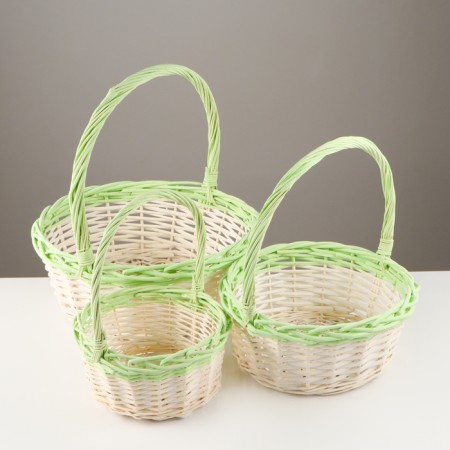 A set of baskets, 3 pcs, 36 × 14 × 39 cm, 32 × 12 × 34 cm, 27 × 11 × 29 cm, willow
