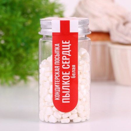 Confectionery sprinkling "ardent heart", white, 50 g-1