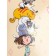 Sketchbook A5, 64 sheets on the crest "Girl with cats", hard cover, glossy lamination, block 100 g/m2