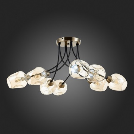 Ceiling EVOLUCE lamp. Sle205302-08. Besano. 8x40 W, E14, 91x91x35 cm, bronze color, black-3