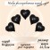 Foil ball 9 “Mini-heart”, black shine with a valve, a set of 5 pcs.